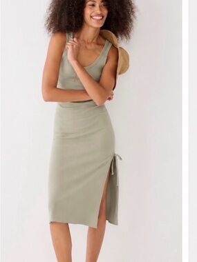 J crew Sleek Tank Midi Dress in Mint Green